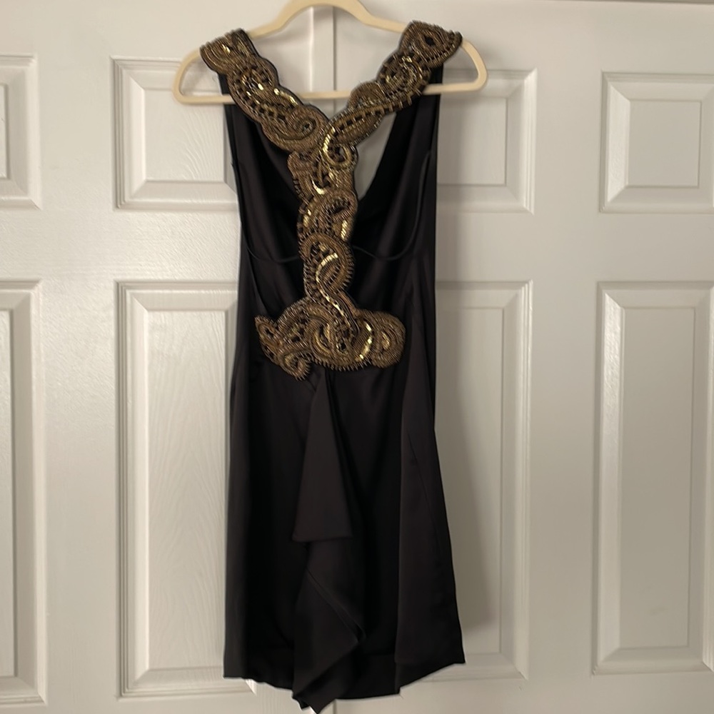 Black rhinestone back mini dress